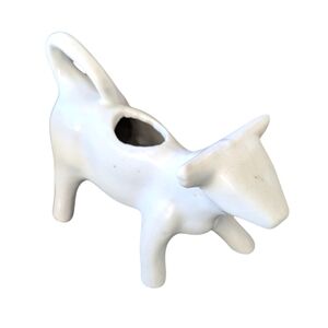 white ceramic cow-shaped creamer, Cow-Shaped picture for your coffee or milk